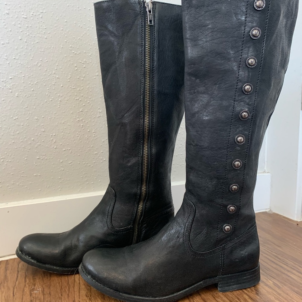 Black Frye rivet boots